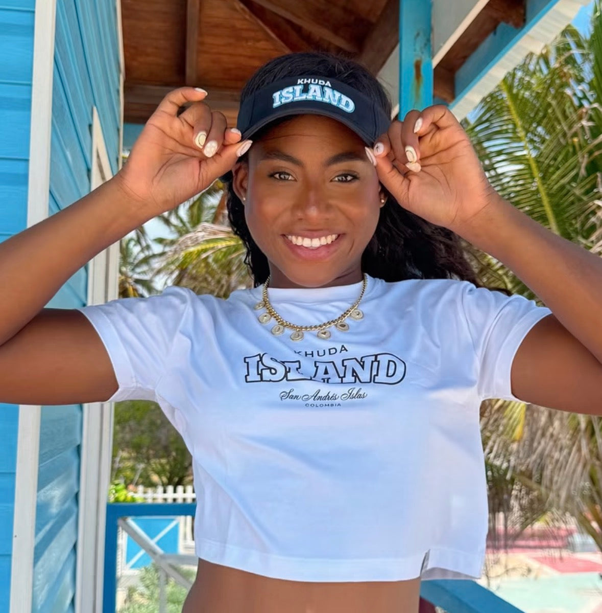 Visera Antifluido Ref Island 3D Negra Bordada