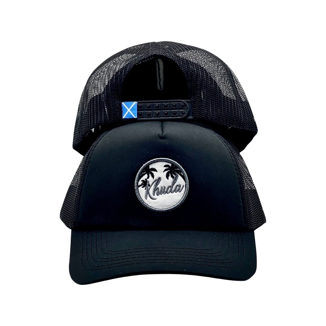 Gorra Camionera Palmeras Negra - Malla Negra