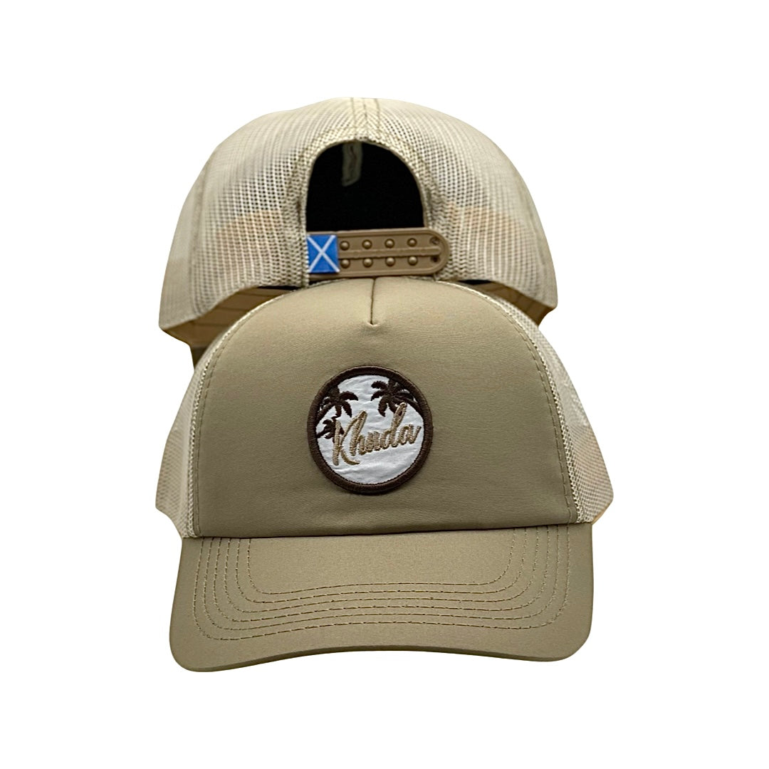 Gorra Camionera Palmeras Beige - Malla Beige