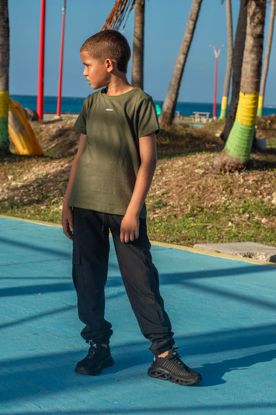 Jogger Cargo Unisex Kids Ref Khuda Negro