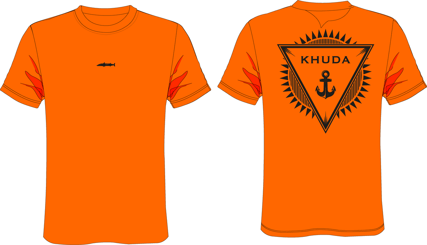 Camiseta Para Hombre Naranja Ref Triangulo Ancla Slimfit