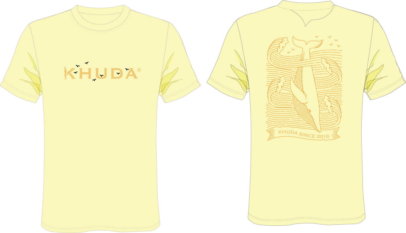 Camiseta Hombre Slimfit Amarillo Pale Ref Whale & Birds