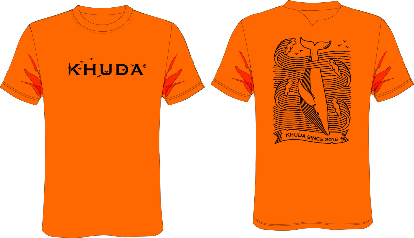Camiseta Hombre Classicfit Naranja Ref Whale & Birds