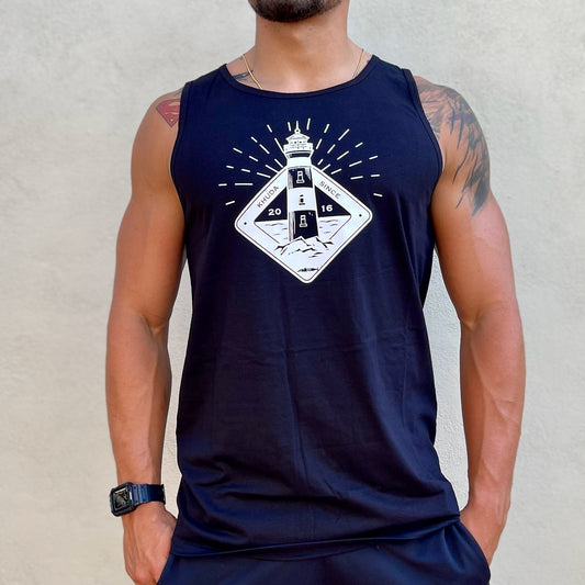 Camisilla Hombre Azul Oscuro Estampada Faro