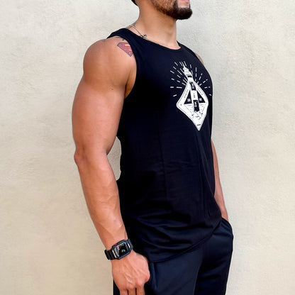 Camisilla Hombre Negra Estampada Faro