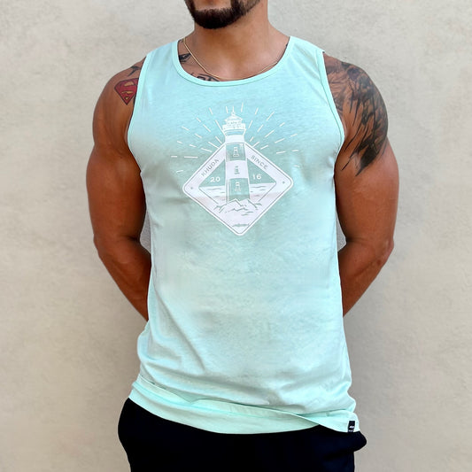 Camisilla Hombre Verde Menta Estampada Faro