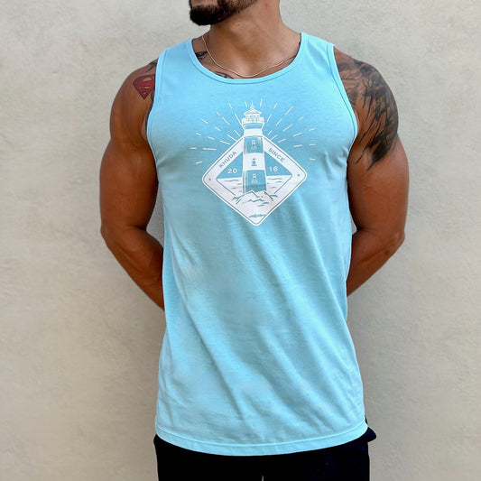 Camisilla Hombre Azul Cielo Estampada Faro