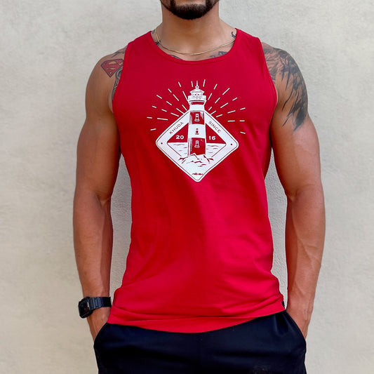 Camisilla Hombre Roja  Estampada Faro