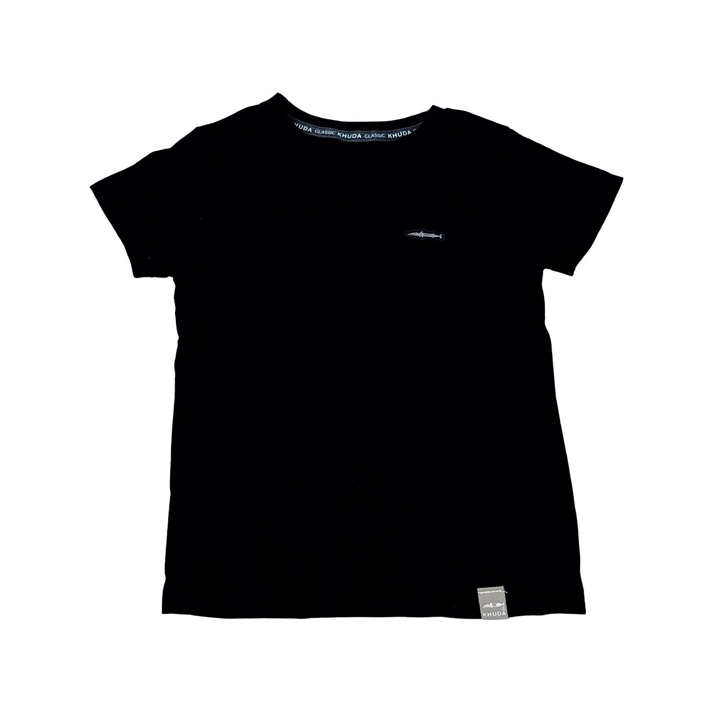 Camiseta kids bordada punto khuda negra
